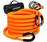 AutoDunk 1" x 30' Kinetic Recovery & Tow Rope (33,000lbs), with 2 Soft Shackles (33,000lbs) Offroad Recovery Kit for 4WD Pick Up Truck, SUV, ATV, UTV (Orange)