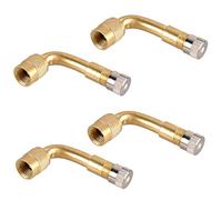 AutoEC 90 Degree Bend Tyre Valve Extension Adapter, Brass Air Tire Extension Schrader Valve Adapter for Auto, Car, Motorcycle, Bike, Mower and Scooter (4 Pack)