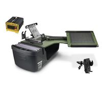 AutoExec Reach Desk Back Seat Left Side Car Desk for Your Vehicle Workstation and Mobile Office, Army Green, with 400 watt Power Inverter, Printer Stand, Tablet Mount and Phone Vent Clip