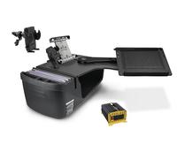 AutoExec Reach Desk Back Seat Left Side for Your Vehicle Workstation and Mobile Office, Black, with 400 watt Power Inverter, Phone Mount, Tablet Mount and Phone Vent Clip