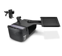 AutoExec Reach Desk Back Seat Left Side for Your Vehicle Workstation and Mobile Office, Black, with Phone Mount and Phone Vent Clip