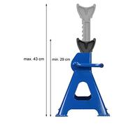 Autofather Heavy Duty 3 Ton Axle Stands for Car Van 4x4 Caravan Garage Workshop Steel Robust Construction Support Lift 29-43cm, Pack of 2