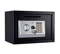 Autofather Safety Box with Code High Security Steel Lock Safes Home Office Money Cash Storage Box with 2 Emergency Keys - 35x25x25cm (Black)