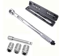 Autofather Torque Wrench 1/2" 28-210Nm Torque Tool 17, 19 and 21mm Sockets Ratchet with Extension