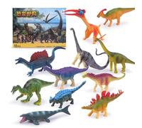 AUTOFigure Animal Toys Set, Solid Small Dinosaur Toys, Soft Rubber Simulated Animal Ocean Model Animal Themed Party Model Halloween Easter Eggs Filler & Cupcake Topper-Dinosaur||Color box packed