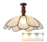 AUTOFigure Ceiling Pendant Light French Retro Wabi-Sabi Lamp, 3-Color Dimmable Art Design Lamp for Bedroom Dining Room,Ceiling light-30CM