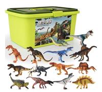 AUTOFigure Dinosaur Animal Toys Set, 21 Pcs Realistic Dinosaurs Figure with T-Rex, Velociraptor, Storage Box, Map, Toy Playset-21 Pces Dinosaur Sets||1