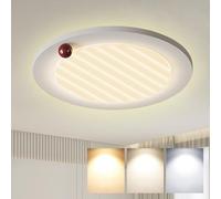 AUTOFigure Full Spectrum Eye-Care Ceiling Lamp, 3-Color Dimmable Retro Potato Chip Light French Mid-Century Wabi-Sabi Ceiling Light,White-50cm