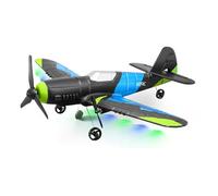 AUTOFigure G8 Remote Control Airplane with 2 Take-off Modes, 2.4GHz 6 Axis Gyro Stabilizer RTF Glider Remote Control Aircraft Planes Jet Fighter-Blue||4 Ppcs batteries