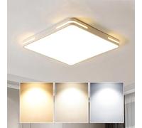 AUTOFigure LED Flush Mount Ceiling Lamp, Modern Minimalist Home Main Light for Living Room Master Bedroom, Universal Room Lighting Fixture, Square-50CM