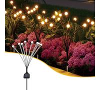 AUTOFigure LED Solar Garden Stake Lights Outdoor, IP65 Waterproof Firefly Landscape Lights, Solar Powered Pathway Lights for Yard Patio Lawn Walkway Decor, 8 heads-1Pcs