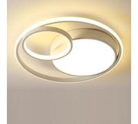 AUTOFigure Nordic Modern Minimalist Ceiling Light, Creative Geometric LED Flush Mount Lamp, Eye-Caring Soft Light Acrylic Ceiling Fixture for Master Bedroom Living Room Study,White-40CM