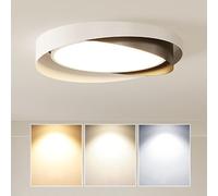 AUTOFigure Nordic Modern Round Ceiling Lamp, Minimalist Solid Wood LED Light for Bedroom Study Master Room, Creative Flush Mount Lighting,B-60CM