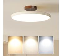 AUTOFigure Nordic Modern Round Ceiling Lamp, Minimalist Solid Wood LED Light for Bedroom Study Master Room, Creative Flush Mount Lighting,D-40CM