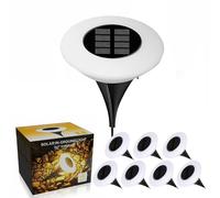 AUTOFigure Solar Ground Lights Outdoor, LED In Ground Step Lights, IP67 Waterproof Solar Powered Pathway Lights for Garden Stairs Lawn Yard, White light-8Pcs