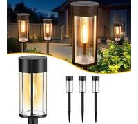 AUTOFigure Solar Powered Outdoor Landscape Lights, IP65 Waterproof Motion Sensor Round Tungsten LED Stake Lights, Decorative Garden Lights for Lawn Patio Pathway,4 Pcs