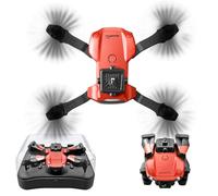 AUTOFigure V26 Fold Drone, Remote Control Airplane with Camera 4K HD, Gravity Sensor Mode, 3D Flips, App Control, Trajectory Flight, RC Quadcopter Drones-Red No Aerial photography||3 PCS Battery