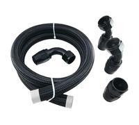 Autofit 16AN line -16AN Braided Hose +Elbow 90 Degree an Fittings, 45 Degree, Straight Adapter Hose end kit,5 feet