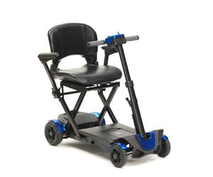 Autofold 4-Wheel Automatic Folding Mobility Device-Lightweight Travel Vehicle with Remote Control, Airline Friendly Battery, 13-Mile Range, 27.5kg (Blue)