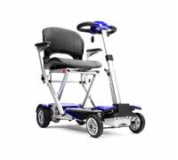 AutoFold Elite Folding Mobility Scooter with Remote Auto Folding, Lightweight Lithium Battery, Digital LCD Display, Puncture Proof Tyres, Adjustable Tiller, Compact Travel Mobility Scooter (Blue)