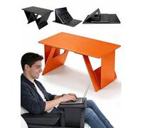Autofold Pro Portable Car Desk - 2-in-1 Car Eating & Work Tray 4-Mod Pack & Go, Autofold Pro Unfolds Fast & Wipe Clean, Foldable Car Office Table for Drivers & Road Trips for Work Camp Create (Orange)