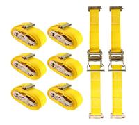 Autofonder E Track Ratchet Tie Down Straps 8pack(4,500lb Break Strength)-2”x15' Premium eTrack Tie Downs Heavy Duty Cargo Tie-Down Strap System with Standard ETrack Fitting for Trailer,Truck,Cargo Van