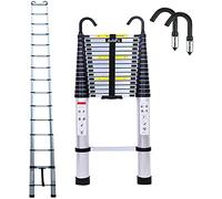 AutoFu 6.2M Extension Ladder Aluminum Foldable Ladders Capacity Max Load 150kg/330lb with EN131 Assemble with Roof Hook Stand-off Hook Kit for Home DIY Project Job, Maintenaning（20.34 foot)