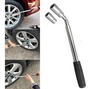 AUTOFU Car Wheel Wrench, Extendable Wheel Brace, Telescopic Lug Nut Tyre Wrench, Reversable 17mm, 19mm, 21mm & 23mm Sockets, for Car Van Truck Spare Tyre Breakdown Emergency Tools Garage Tools