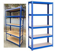 AUTOFU Garage Shelving Unit 5 Tier Garage Warehouse Office Shed Industrial Shelves Heavy Duty Metal Shelf 5 Tier Adjustable Height Boltless Racking Easy to Assemble, 150x70x30cm, Blue