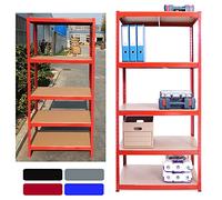AUTOFU Heavy Duty Metal Shelving Units H 150 x W 70 x D 30 Cm Storage Shelves 5 Tier Boltless Racking Utility Shelf for Cellar Garage Shed Workshop Kitchen Warehouse Pantry - Black