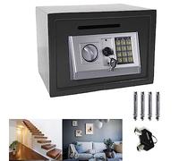 AUTOFU Safe Security Electronic Digital Safe Steel Home Safe Box High Security Money Safe for Cash, 2x Keys Lockable Storage Box Mini Safe Box Hotel Office Home Supermarket Bank Safes, 4.6L, Black