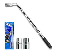 AUTOFU Telescopic Lug Wrench Car Wheel Wrench Extendable Wheel Brace with 17-19mm/21-31mm Reversible Socket, Tyre Nut Wrench for Tyre Change