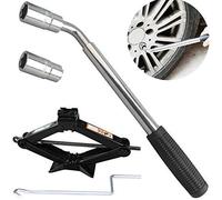 AUTOFU Tyre Repair Tools Kit Wrench and Scissor Jack 2 Ton with Speed Handle for Cars/Caravans/Honda Jazz/Audi/BMW/Benz/Ford - Lift Jacks 5-Year Guarantee (Wrench + 2Ton Jack)