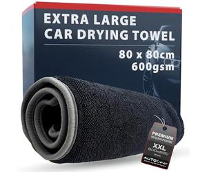 AutoGear NEW IMPROVED Car Drying Towel Extra Large 80x80cm is Super Absorbent using the Latest Twisted-Loop Microfiber Technology to provide Ultimate drying power and protection for your car.