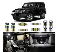 AUTOGINE 7 Piece CANBUS LED Interior Light Kit for Jeep Wrangler JK 2-Door 2007 2008 2009 2010 2011 2012 2013 2014 2015 2016 2017 2018 Super Bright 6000K White LED Bulbs Package + Install Tool