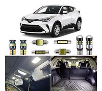 AUTOGINE 8 Piece White Interior LED Lights Kit for Toyota C-HR CHR 2018 2019 2020 2021 Super Bright 6000K LED Light Bulbs Package + Install Tool