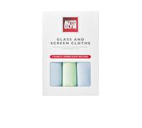 Autoglym Glass and Screen Cloths, 3x Lint Free Glass Cleaning Cloths, For Exterior And Interior Glass And Screens, Soft Microfibre, Car Cleaning Cloths, Window Cleaning Cloths