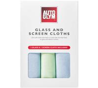Autoglym Glass and Screen Cloths, 3x Lint Free Glass Cleaning Cloths, For Exterior And Interior Glass And Screens, Soft Microfibre, Car Cleaning Cloths, Window Cleaning Cloths