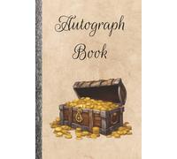 Autograph Book: 100-Page Pirate Autograph Book | 6 x 9 Inch | Brown Leather Style Cover with Treasure Chest | Ideal for Signatures, Messages & Photos for holidays or major events