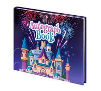 Autograph Book 2025 for Disney World Theme Park or Cruise Vacation Essentials, Castle Character PU Leather Hard Cover for Signatures, Messages, Doodles or Pictures