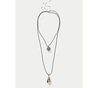 Autograph Ceramic Multirow Long Pendant Necklace Black