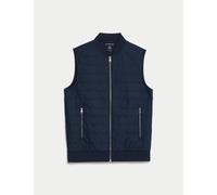 Autograph Cotton Rich Zip Up Quilted Gilet with Stormwear™ Dark Navy
