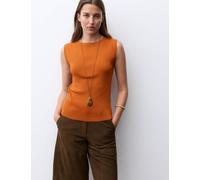 Autograph Crew Neck Fitted Knitted Vest Burnt Orange