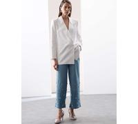 Autograph female Denim High Waisted Embellished Wide Leg Jeans - 12 - Medium Indigo, Medium Indigo