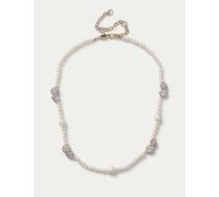 Autograph Freshwater Pearl Cubic Zirconia Necklace Gold