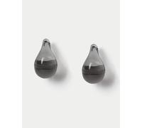 Autograph Glass Hoop Earrings Grey