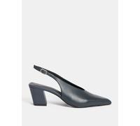 Autograph Leather Slingback Chisel Toe Court Shoes Navy