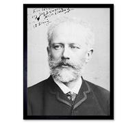 Autograph Portrait Russian Composer Tchaikovsky Photo Art Print Framed Poster Wall Decor 12x16 inch