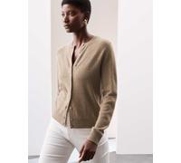 Autograph Pure Cashmere Crew Neck Relaxed Cardigan Hazelnut