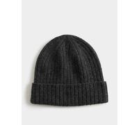 Autograph Pure Cashmere Knitted Beanie Hat Charcoal
